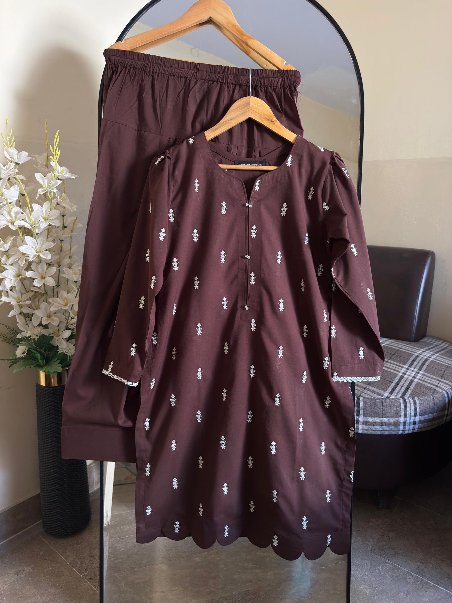 Brown Embroided(2PC)