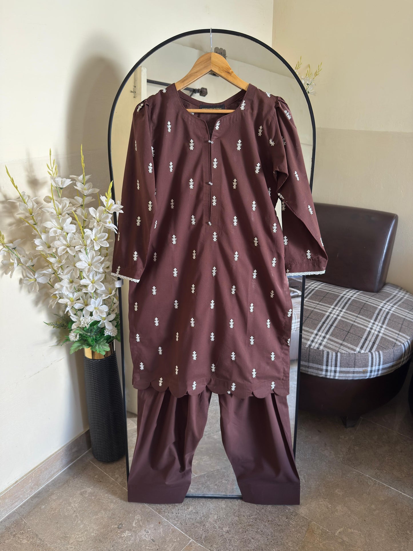 Brown Embroided(2PC)